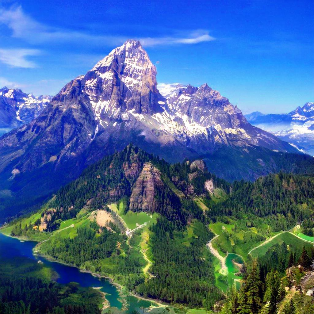 The same shape of mountains as before, but now they’re snow-dusted peaks above tree-ined fjords.