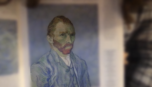 Van Gogh self portrait. The background of the portrait is blurred. Van Gogh self portrait. The background of the portrait is blurred.