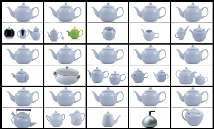 A light blue teakettle, when transformed to "tiny", sometimes turns into multiple smaller teapots, or grows an extra handle and spout, or turns into a crock pot or a curling puck for some reason A light blue teakettle, when transformed to "tiny", sometimes turns into multiple smaller teapots, or grows an extra handle and spout, or turns into a crock pot or a curling puck for some reason