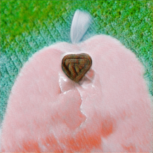 It is a small brown candy on a furry pink background, looking very much like the butthole of a fluffy pink animal