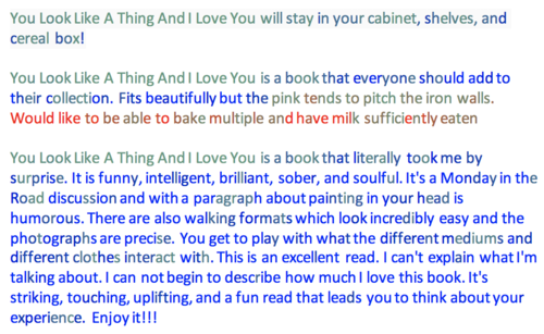 You Look Like A Thing And I Love You will stay in your cabinet, shelves, and cereal box!
You Look Like A Thing And I Love You is a book that everyone should add to their collection. Fits beautifully but the pink tends to pitch the iron walls. Would like to be able to bake multiple and have milk sufficiently eaten
You Look Like A Thing And I Love You is a book that literally took me by surprise. It is funny, intelligent, brilliant, sober, and soulful. It's a Monday in the Road discussion and with a paragraph about painting in your head is humorous. There are also walking formats which look incredibly easy and the photographs are precise. You get to play with what the different mediums and different clothes interact with. This is an excellent read. I can't explain what I'm talking about. I can not begin to describe how much I love this book. It's striking, touching, uplifting, and a fun read that leads you to think about your experience. Enjoy it!!!
You Look Like A Thing And I Love You will stay in your cabinet, shelves, and cereal box!
You Look Like A Thing And I Love You is a book that everyone should add to their collection. Fits beautifully but the pink tends to pitch the iron walls. Would like to be able to bake multiple and have milk sufficiently eaten
You Look Like A Thing And I Love You is a book that literally took me by surprise. It is funny, intelligent, brilliant, sober, and soulful. It's a Monday in the Road discussion and with a paragraph about painting in your head is humorous. There are also walking formats which look incredibly easy and the photographs are precise. You get to play with what the different mediums and different clothes interact with. This is an excellent read. I can't explain what I'm talking about. I can not begin to describe how much I love this book. It's striking, touching, uplifting, and a fun read that leads you to think about your experience. Enjoy it!!!