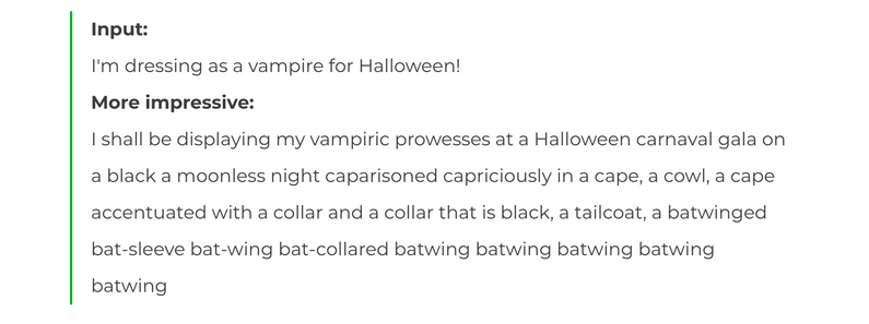 I'm dressing as a vampire for Halloween! More impressive:I shall be displaying my vampiric prowesses at a Halloween carnaval